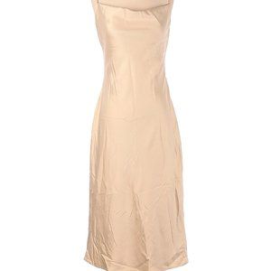 Birdy Grey satin lisa midi dress bridesmaid small gold champagne